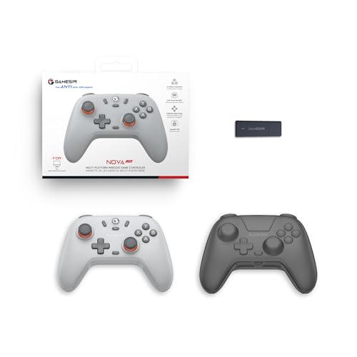 GameSir Nova Lite Wireless Controller – 2.4G & Bluetooth Gamepad for Windows PC, iPhone, Android, Switch & Steam Deck – Hall Effect Triggers, Turbo Function, Rumble Vibration - Gray - color: Ash Gray