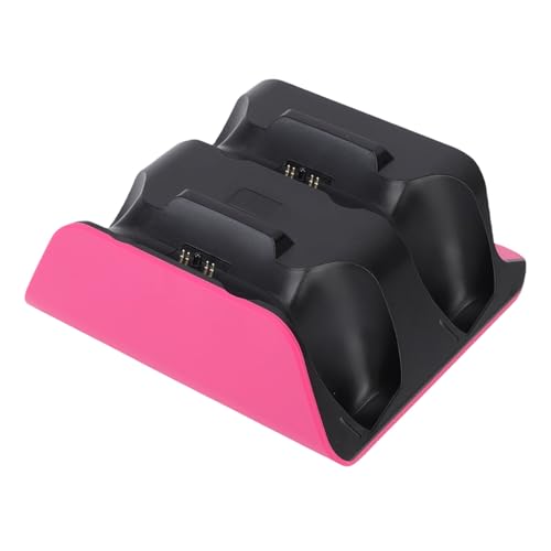 Controller Charging Station, Dual Game Console Charger Dock with Storage Stand, USB Cable, Pink Black for PlayStation Xbox - color: Pink Black
