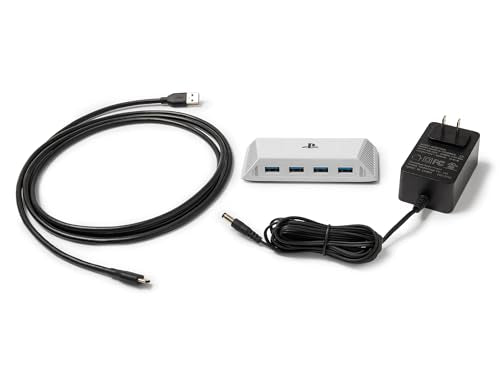 PowerA 4-Port USB 5Gbps Hub for PlayStation®5, USB 3.2, AC Powered, Weighted Base, Officially Licensed - style: USB Hub