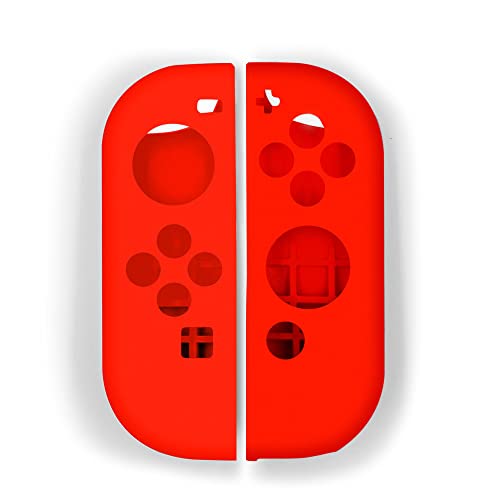 Soft Silicone Case Anti-Slip Shell Cover Replacement for Nintendo Switch Joycon Cover (Red) - color: Red