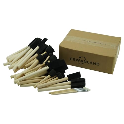 50pcs Foam Brush and Round Foam Brush Set with High Density Foam for Multi Project (5/16", 1/2", 3/4", 1", 1-1/2", 2") - size: 5/16"-2" assorted 50pcs
