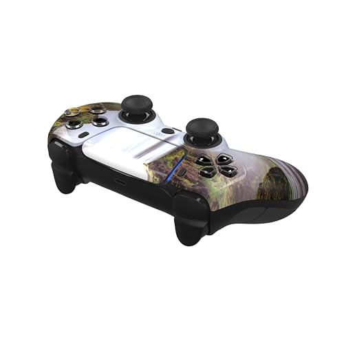 ProControllers LLC Custom Wireless Controller for PS5 - Hand Airbrushed & Multiple Designs Available (Waterfall) - color: Waterfall