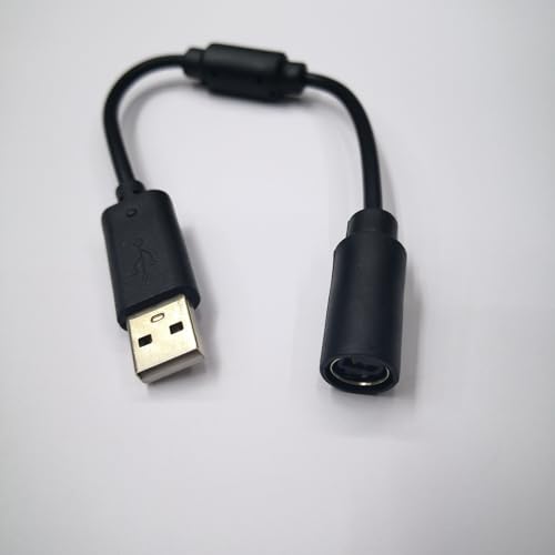 1Pc Black Audio USB Breakaway PC Cable Cord Adapter Converter for Xbox 360 Controller Real Tone Cable
