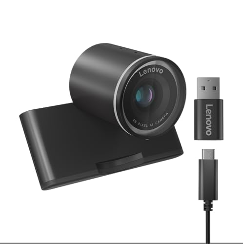 Lenovo 4K Pro Webcam, AI Noise Cancellation and Enhanced Image Quality, 4K Resolution, 4X Digital Zoom, Physical Privacy Shutter, Auto Light Adjustment, Directional Microphone, Teams Certified, Black - style: 4K