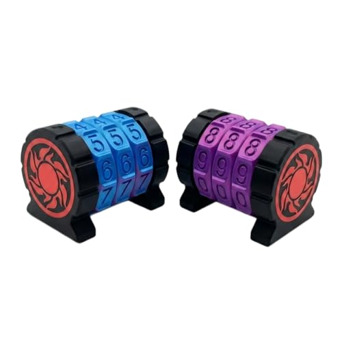 2 Pack Life Counter - HP Tracker with Tracking Card Slo MTG 3 Rings Sun Fire Pattern Tabletop RPG Dungeons and Dragons(2pcs Black)