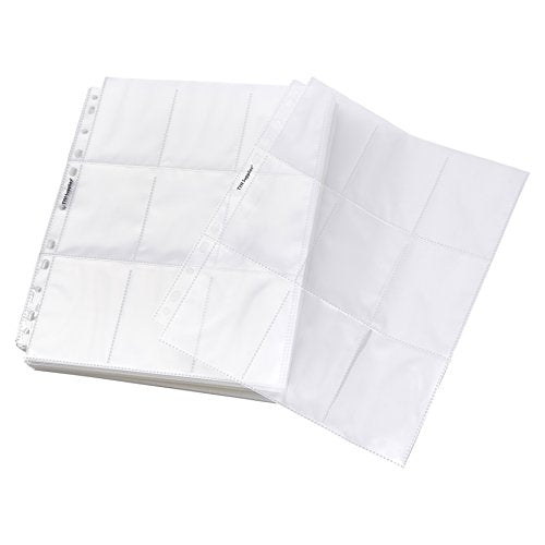 TYH Supplies Heavywieght Trading Card Sleeves for 3 Ring Binder | Double Sided Ultra Clear 11 Hole | 9 Pocket Page Gaming Card Protector Sleeves (100 Pack - 1800 Pockets)