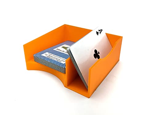 Draw and Discard Game Card Holder, Game Deck, Playing Card Holder (Orange) - color: Orange