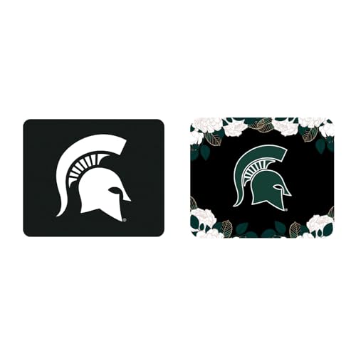OTM Essentials Officially Licensed Michigan State University Standard Fabric Mouse Pad, Desk Accessories, Standard Fabric Gaming Mouse Pad with Non-Slip Rubber Base, Mascot Repeat