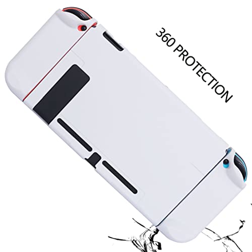 Dockable Case for Nintendo Switch - COMCOOL 3 in 1 Protective Cover Case for Nintendo Switch and Joy-Con Controller with Screen Protector and Thumb grips - Stone - color: Stone