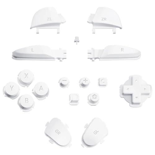 eXtremeRate DIY Replacement Full Set Buttons for Nintendo Switch 2 Pro Controller, Custom ABXY Dpad + - Home Capture Power L R ZR ZL Triggers Sync GL GR Buttons for Switch 2 Pro Controller - White - color: White