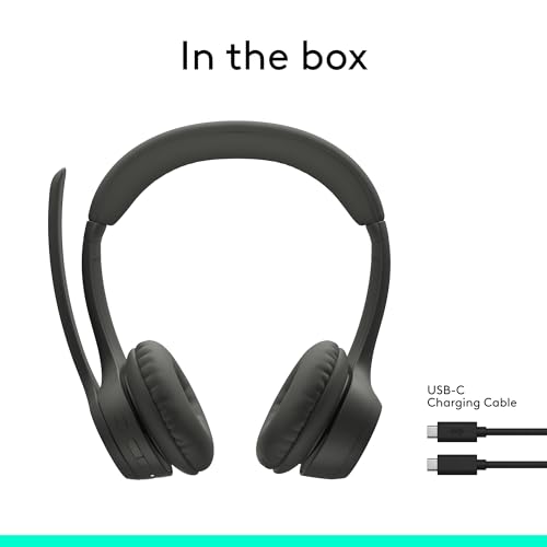 Logitech Zone 301 Wireless Bluetooth Headset with Noise-Canceling Microphone, Compatible with Windows, Mac, Chrome, Linux, iOS, iPadOS, Android – Graphite - color: Graphite