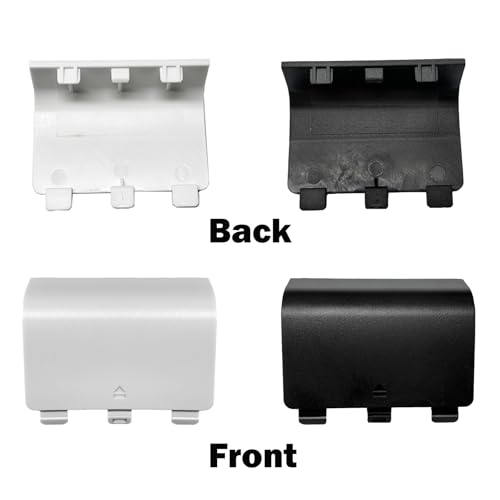 Battery Back Cover for Xbox Series S/X Controller, Battery Cover Door for Xbox Series S/X Controller, Battery Back Shell Repair Part Compatible with Xbox Series X/Series S Controller(2Black+2White) - color: Black&White