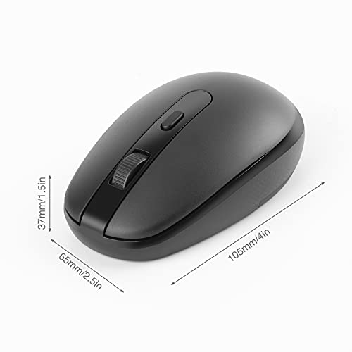 Rii Wireless Mouse RM700 2.4G Silent Mouse with USB Receiver for Laptop,PC,Mac,Chromebook,Windows (Black) - color: black