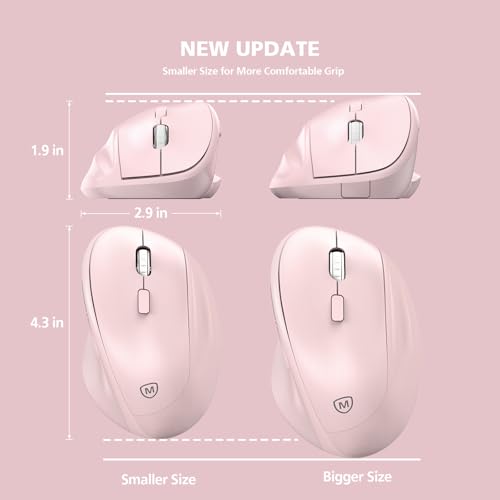 MICROPACK Digitally Yours Ergonomic Wireless Mouse with USB Receiver for PC, Laptop and Desktop, Pink - color: Pink, size: USB Wireless