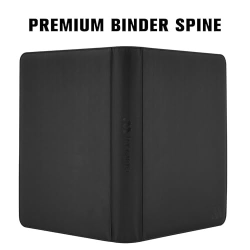 Card Binder 16 Pocket,Trading Card Binder Holds up to 1408 Cards with 44 Sleeves,Zipper Card Holder Album Compatible with TCG/Sports Cards-Black - color: Black