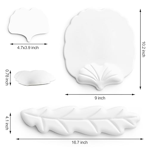 Keyboard Wrist Rest and Mouse Pad with Wrist Support Set, Ergonomic Leaf Shape Mouse Pad with Non-Slip Base, Pain Relief Memory Foam Mousepad for Computer,Laptop,Home Office, White - color: White