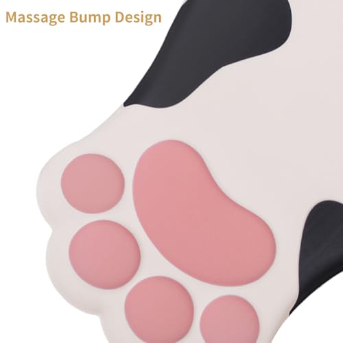L-SPOUTTO Ergonomic Mouse Pad with Wrist Rest,Cute Mouse Pad Wrist Support | Cat Paw Comfortable Massage Design,Computer Pain Relief Mousepad with Non-Slip PU Base for Desk Laptop Gaming,Cow - color: Cow