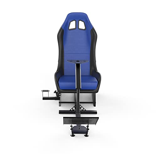 Sim Racing Cockpit with Seat | Compatible with G29 G920 G923 T248X T248 T300RS TX F458 T500RS| Easy to Install Racing Wheel Stand for PS5, Xbox, PC Gaming (Black/Blue) - color: Black/Blue
