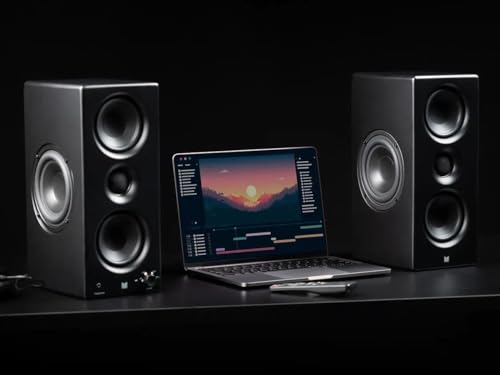 Monolith Powered Desktop Speakers - 100-Watt with Optical and USB Inputs, Subwoofer Output, Bluetooth aptX HD, Remote Control Included, for PCs and Laptops, Black, MTM-100