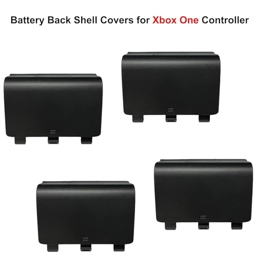 4 Pack Battery Back Cover for Xbox One Controller Battery Back Pack/Shell Cover Repair Part for Xbox One S/X Controller,NOT for Xbox Series X/S(Black) - color: 4 Black