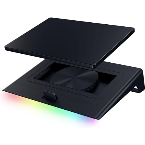 Razer Laptop Cooling Pad Adaptive Smart, Intelligent Fan Control | Airtight Pressure Chamber, Fits Most Laptops & Macbooks 14" to 18", Preset & Custom Fan Curves, 3 Port USB Type A, Chroma RGB