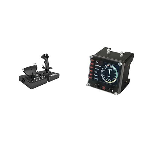 Logitech G X56 H.O.T.A.S Throttle and Joystick Flight Simulator Game Controller + Pro Flight Instrument Panel Bundle