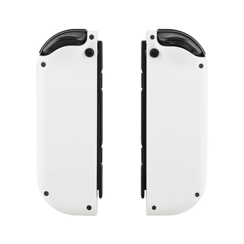 eXtremeRate DIY Replacement Shell Buttons for Switch & Switch OLED, White Custom Housing Case with Full Set Button for Joycon Handheld Controller - Controller NOT Included - color: White
