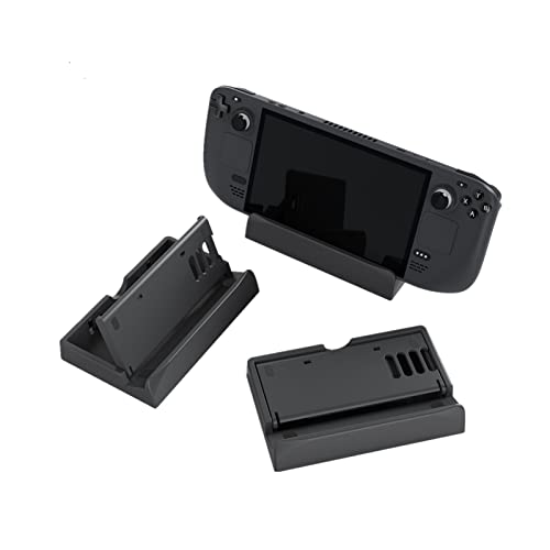 Stand Base for Valve Steam Deck Dock Accessories PC Console Game Handheld Gaming Holder Mount Bracket Black (3-Level Adjustable Angel)