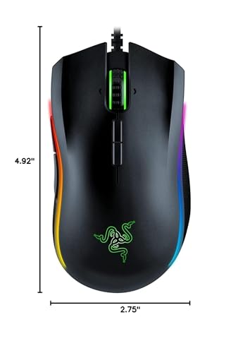 Razer Mamba Elite Wired Gaming Mouse: 16,000 DPI Optical Sensor - Chroma RGB Lighting - 9 Programmable Buttons - Mechanical Switches - style: Mamba Elite