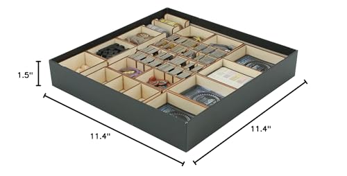 The Broken Token Game Organizer Compatible with Brass: Birmingham - Wooden Game Organizing Box with Multiple Trays