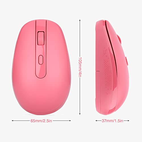 Rii Wireless Mouse RM700 2.4G Silent Mouse with USB Nano Receiver for Laptop,PC,Mac,Chromebook,Windows (Pink) - color: PINK