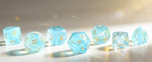 7-Piece Diamond Cut Dice Set D&D Set for Dungeons and Dragons, RPG, Tabletop Games, remium Gift Box & Durable Design - color: Ls-6