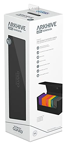 Ultimate Guard Arkhive 400+, Deck Case for 400 Double-Sleeved TCG Cards, Black, Compatible with Boulders, Magnetic Closure & Microfiber Inner Lining - color: Black, size: 400+