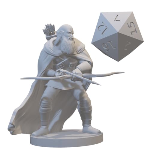 Ranger Miniatures for DND Pathfinder RPG Unpainted Resin 28mm-32mm 3D Printed (Human Male Ranger 3) - style: Human Male Ranger 3