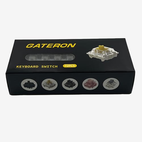 Gateron Milky Yellow Pro V2 Pre-lubed 5-Pin 50gf Linear Switches for All MX Mechanical Keyboard Game Keyboard(Milky Yellow Pro V2,72PCS) - color: Milky Yellow Pro V2, size: 72Pcs