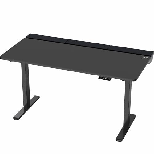 VIVO Black 60 x 30 in Standing Desk, DESK-KIT-1B6-P3B | Electric, Holds 220 lbs, Sit Stand, Height Adjustable, Cable Tray, Full-Size Mouse Pad, Office Furniture, Black Frame - color: Black Top / Black Frame, size: 60 x 30