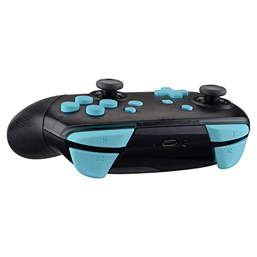 eXtremeRate Heaven Blue Repair ABXY D-pad ZR ZL L R Keys for Nintendo Switch Pro Controller, Glossy DIY Replacement Full Set Buttons with Tools for Nintendo Switch Pro - Controller NOT Included - color: Heaven Blue