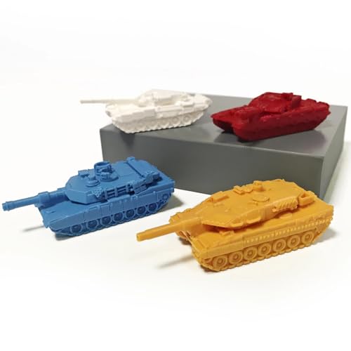 World Order: Player Tanks - 4 Large Battle Models, 3D Printed Plastic Components, Board Game Accessory, Collectible Decorative Pieces, Tabletop Add-On - style: Player Tanks