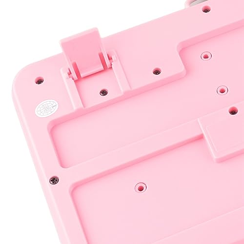 ANGGREK Silent Keyboard Mechanical Keyboard Membrane USB Wired 104 Keys QWERTY with Adjustable Bracket for Laptop Home Office Gaming (Pink) - color: Pink