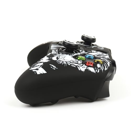 Tiger HeadController Skin Compatible with Xbox Series X Wireless Controller, RALAN Protector Case, Customised Thumb Grips Cap - color: Tiger Head black white