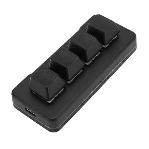 Mini 4 Key Keypad Mechanical Gaming Keyboard, RGB Blue Switch 4 Key Macro USB Keypad, 2.4G One Handed Mini Programmable Keyboard