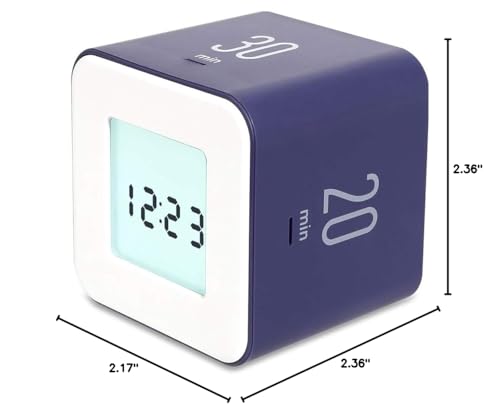 mooas Multi Cube Timer/Rotating Flip Clock Timer (Violet), Simple Operation, Digital Clock & ADHD Block Time Timers Management for Kids Desk Kitchen Study Classroom Cube 5,10,20,30 min Setting - color: Violet