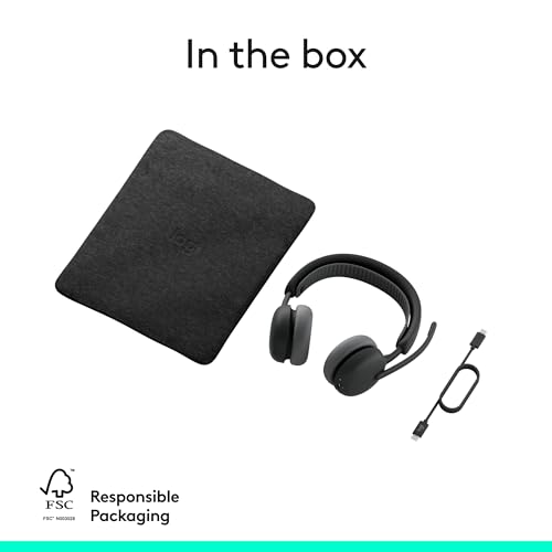 Logitech Zone Wireless 2 ES Noise Canceling Headset - Black | Noise-canceling wireless headset, adaptive hybrid ANC, Bluetooth connectivity - color: Black, style: Wireless