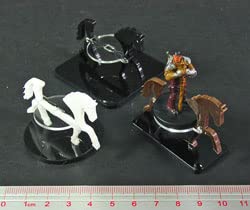 LITKO Horse Mount | Compatible with D&D & Pathfinder | 50mm Round | Black | Turns a 30mm (1.25-inch) hero into a saddled rider | 2-inch base | Includes steed + clear acrylic base | Glue assembly - color: Black, style: 50mm Circular Base