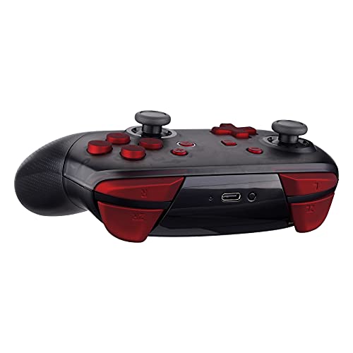 eXtremeRate Red Repair ABXY D-pad ZR ZL L R Keys for Nintendo Switch Pro Controller, Glossy DIY Replacement Full Set Buttons with Tools for Nintendo Switch Pro - Controller NOT Included - color: Scarlet Red