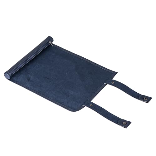 Cusdie 2 in 1 Dice Rolling Mat & Zippered Dice Holder Dice Tray- Compatible with DND Polyhedral Dice (Leatherette-Dark Blue) - color: Leatherette-dark Blue