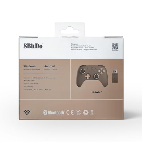 AKNES 8BitDo Ultimate 2C Wireless 2.4G Controller for Windows PC & Android | Gamepad with Hall Effect Joysticks and Hall Triggers, 1000Hz Polling Rate, Remappable L4/R4 Bumpers - Brownie - color: Brownie