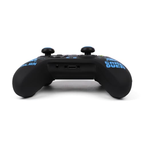 Pixelated Skull Controller Skin Compatible with Xbox Series X Wireless Controller, RALAN Protector Case, Customised Thumb Grips Cap - color: Pixelated Skull Black Blue