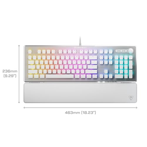 Turtle Beach Vulcan II Full-Size Mechanical RGB Gaming Keyboard | Titan Mechanical Switches, Customizable RGB Lighting, Detachable Palm Rest, Media Controls, Aluminum Top Plate, Numpad, White - color: White