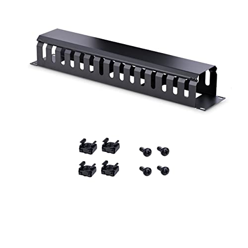 StarTech Horizontal 2U Rack Finger Duct with Cover, 19in Steel Wire Duct | Routes & bundles cables, Slotted raceway, Removable top cover, Pass-through holes, Server room, 2-year warranty - style: 2U | Horizontal